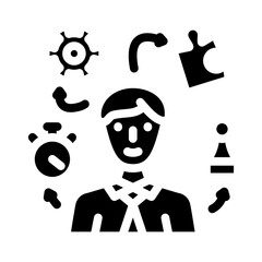skills abilities interview job glyph icon vector illustration