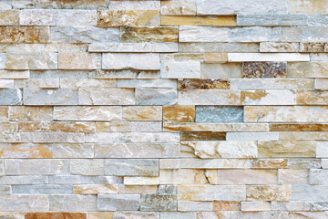 Natural Stone texture background. Gray color tone. Square rectangle shape in horizontal row stripe. Material for architectural decoration, wall cladding panel for facade, hotel, pool villa, resort.