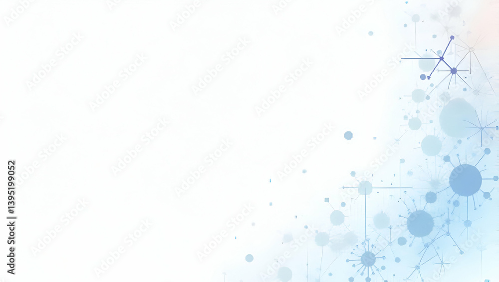 Poster flat modern wallpaper background: abstract neuroscience & genomics design with expansive space for t