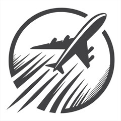 Flying Jet Airplane Logo – Aviation, Travel, and Airline Branding Icon