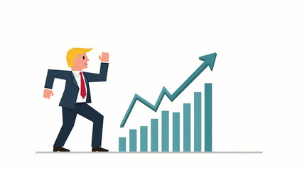 Flat Depict: Stock Visuals of Tariff Retaliation Strategies - Impactful Imagery of Policy Countermeasures, Trade Retribution & Economic Adjustments in Cute Vector Style