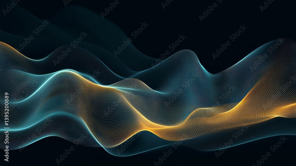 Poster mesmerizing abstract waves background, fluid dynamic design for modern art and digital applications