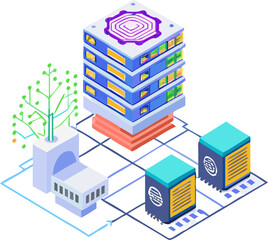 Fototapeta premium Management business blockchain server technology, Eps file 