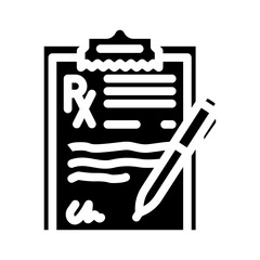 Fototapeta premium prescription filling pharmacist glyph icon vector illustration