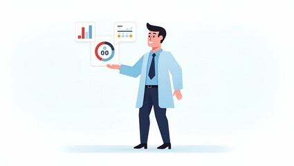 Flat Cutting edge AI driven health monitoring systems are depicted through dynamic imagery showcasing advanced analytics real time data tracking and predictive care solutions for seniors in  Simple fl