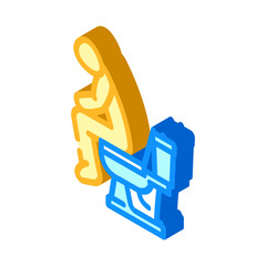 bowel movement diarrhea isometric icon vector illustration