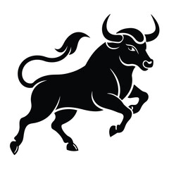bull on white background