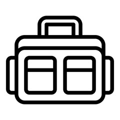Tackle bag icon. Vector line icon