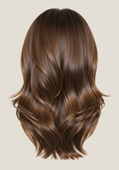 Showing Brown Hair with Highlights and Wavy Style From Back View