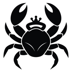 black crab on white background