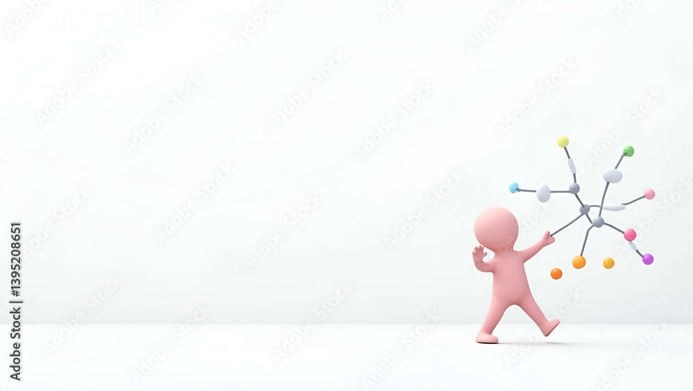 Poster flat sophisticated wallpaper design: minimalist elements for transcriptomics, featuring broad space 