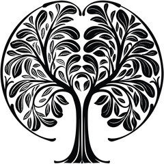 Obraz premium “Tree Silhouettes: Nature’s Shadows in Minimalist Beauty”