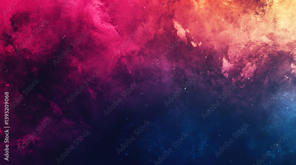 Canvas Prints abstract painting featuring color gradients and ethereal celestial nebulas