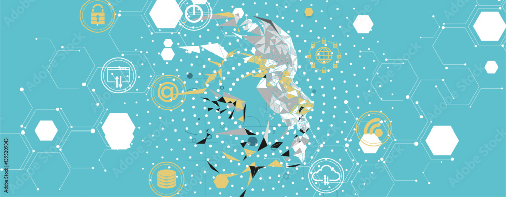Poster conceptual technology illustration of artificial intelligence