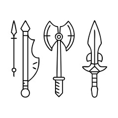 ancient weapons icon, ancient weapons vector illustration-simple illustration of ancient weapons, perfect for ancient weapons logos and icons