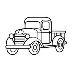 antique truck icon, antique truck vector illustration-simple illustration of antique truck, perfect for antique truck logos and icons