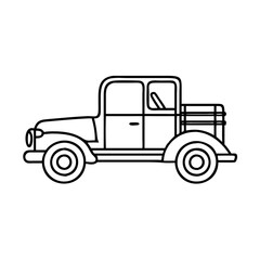 antique truck icon, antique truck vector illustration-simple illustration of antique truck, perfect for antique truck logos and icons