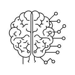 artificial intelligence brain icon, artificial intelligence brain vector illustration-simple illustration of artificial intelligence brain, perfect for artificial intelligence brain logos and icons