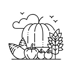 autumn harvest icon, autumn harvest vector illustration-simple illustration of autumn harvest, perfect for autumn harvest logos and icons