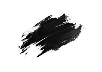 Vector Black ink brush stroke isolated on transparent background