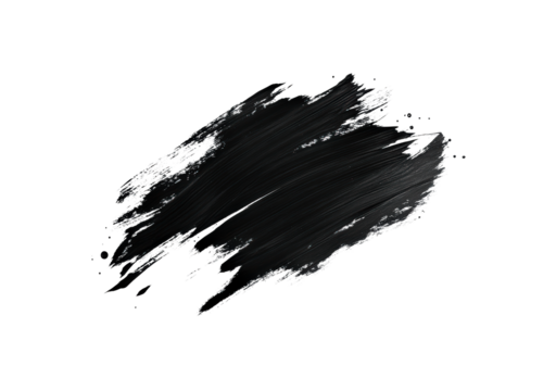 Vector Black ink brush stroke isolated on transparent background