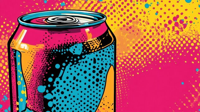 colorful pop art soda can