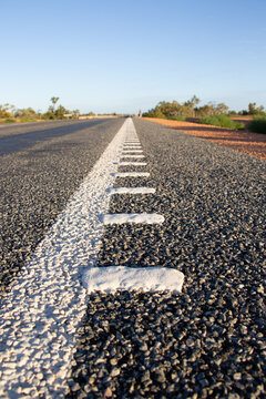 Rumble strip on the side of an outback highway