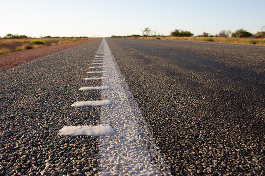 Rumble strip on the side of an outback highway