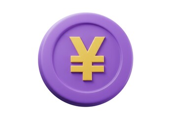Obraz premium A single yen coin with a golden symbol