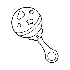 baby rattle icon, baby rattle vector illustration-simple illustration of baby rattle, perfect for baby rattle logos and icons