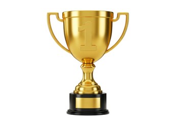Fototapeta premium Golden trophy with number one