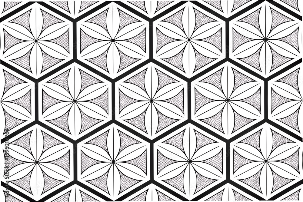 Aufkleber minimalist geometric pattern featuring black and white design with repeating shapes
