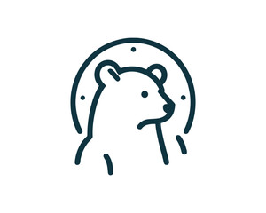 Minimal Vector Bear Icon for Business Branding
