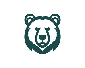 Flat design bear logo for modern business branding