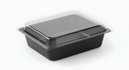 Black Plastic Food Container With Clear Lid