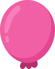 Single Pink Balloon Illustration: Simple, Flat Design