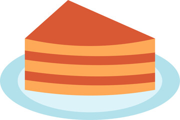 Layered Dessert Slice on Pale Blue Plate