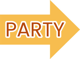 Mustard Yellow Party Arrow Sign Graphic