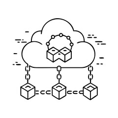 blockchain cloud icon, blockchain cloud vector illustration-simple illustration of blockchain cloud, perfect for blockchain cloud logos and icons