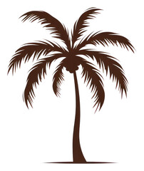 PNG Coconut tree plant white background silhouette.