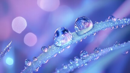 dew drops on grass blades