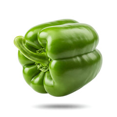 Green paprika isolated on white background