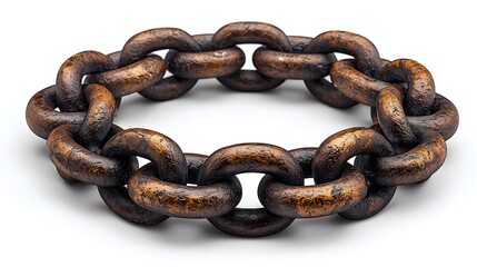 Obraz premium A realistic 3D rende of a closed chain links circle isolated on white background representing secure transactions and data protection symbolizing samtwis secure systems.