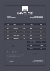 simple food business invoice template. creative invoice template design