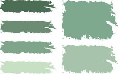 pastel dark green colors palette abstract banners brush strokes set