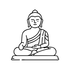 buddha statue icon, buddha statue vector illustration-simple illustration of buddha statue, perfect for buddha statue logos and icons