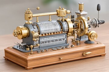 An antique telegraph machine with Morse code symbols on paper