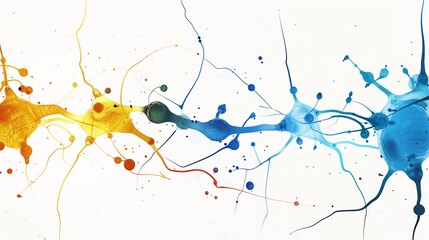 Naklejka premium Ai generated image of neurotransmitters interacting receptor proteins on a clean white background