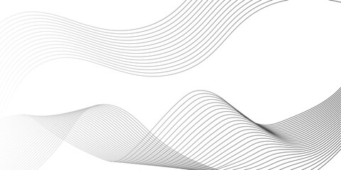 Fototapeta premium Abstract wave vector background for your design. Waves background. Grey background with wavy lines. Grey wave lines background with space for text. illustration design element in concept of music, 