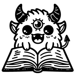 book with a monster cute black and white 